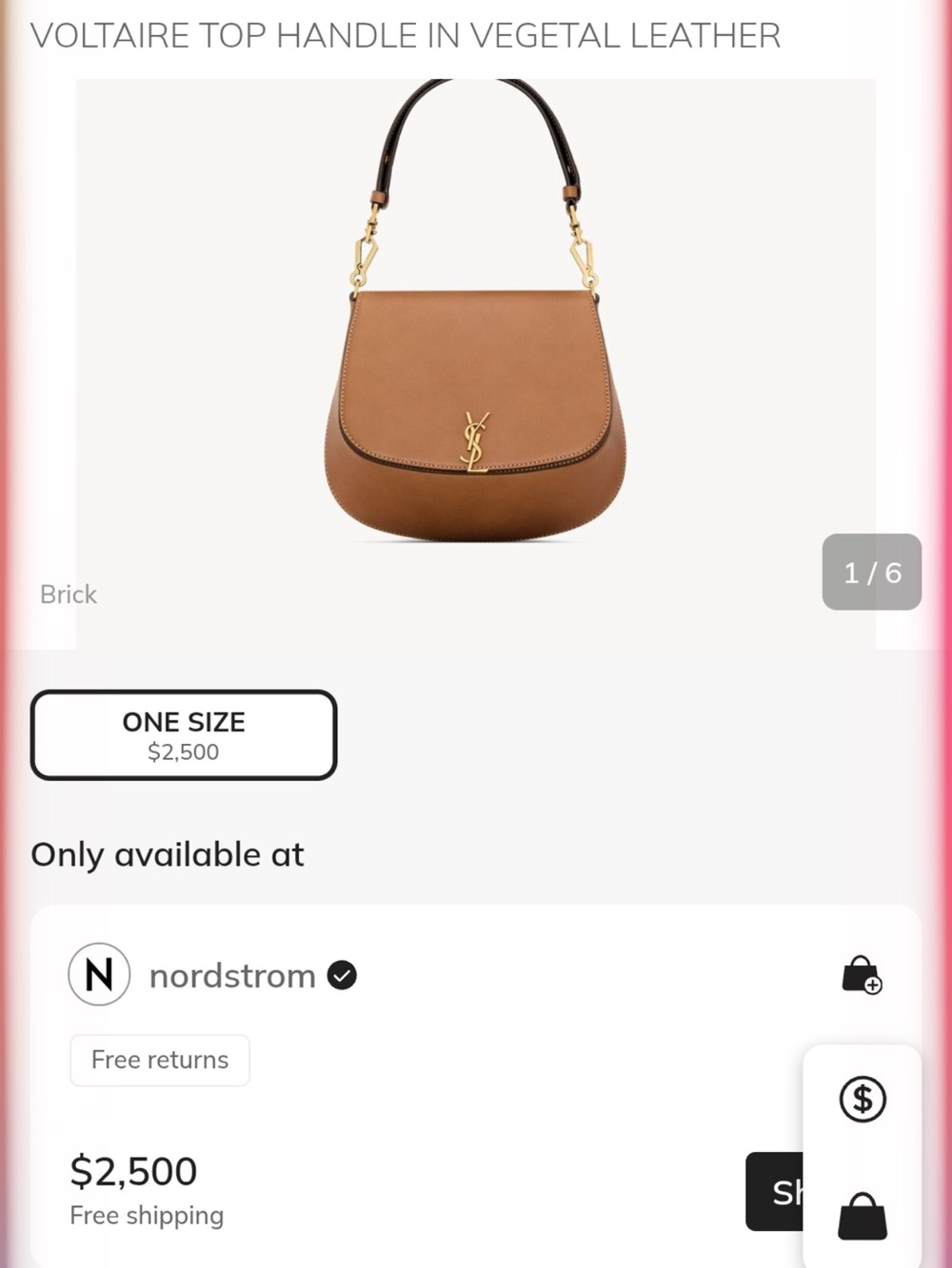 Saint Laurent Tan/Brown Leather Saddle Crossbody with Gold YSL Logo - Picture 5 of 5